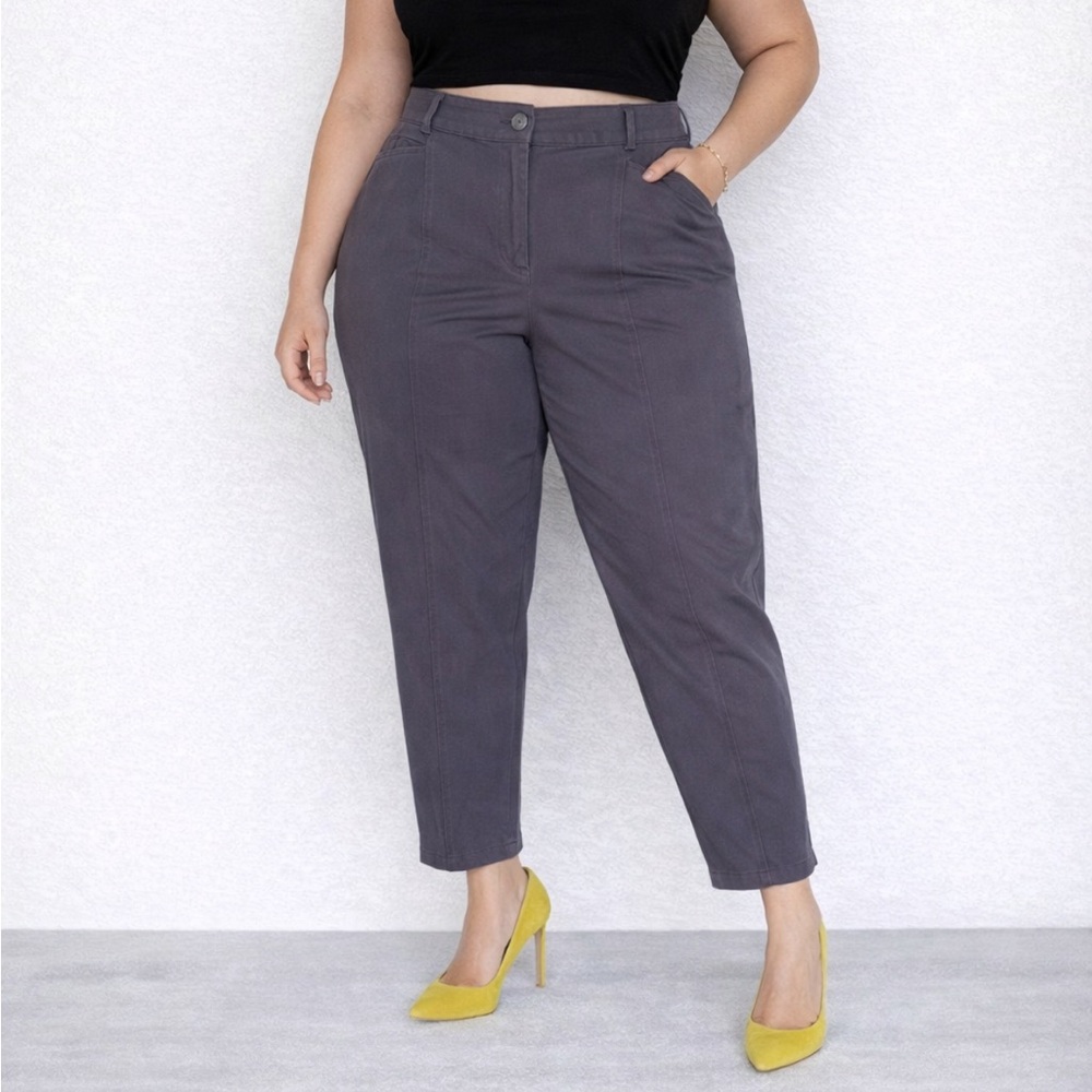LOFT gray high rise cotton stretch skinny ankle pants size 16 - Picture 1 of 12